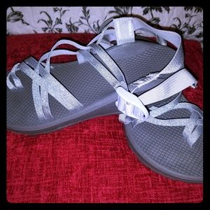 Silver strap Chacos size 10.